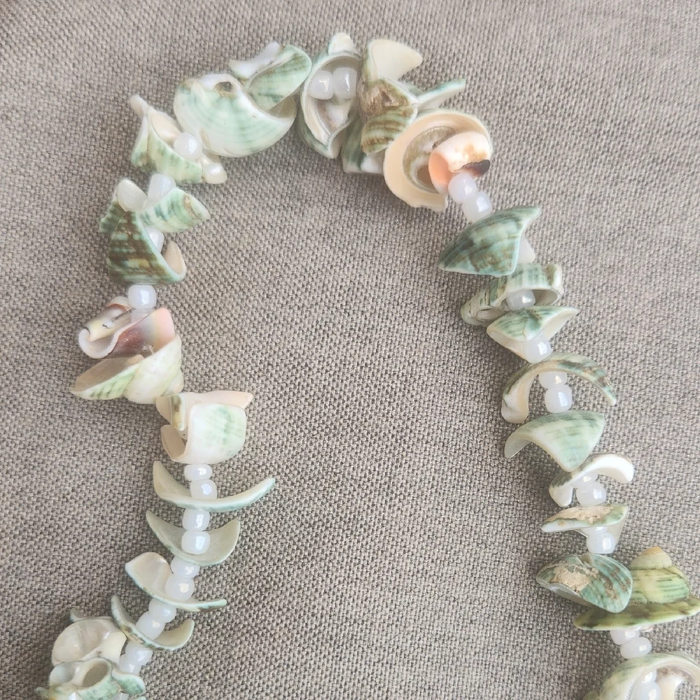 Unique Shell Pieces Necklace♡Long Strand.